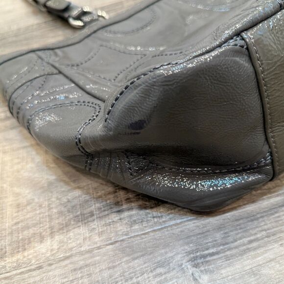 Coach Gallery Stitched Patent East West Bag in Gray - Picture 5 of 10